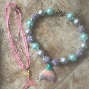 Girls Mermaid Necklaces- Set of Two